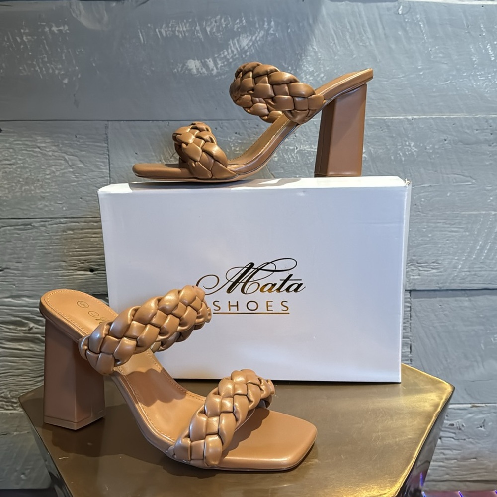 New Mata slip on sandals with braided vegan leather straps